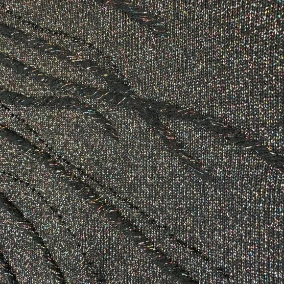 Dressbarn Metallic Sparkle Knit Sweater Mock Neck Black Womens 14/16 (1361) - Picture 4 of 10